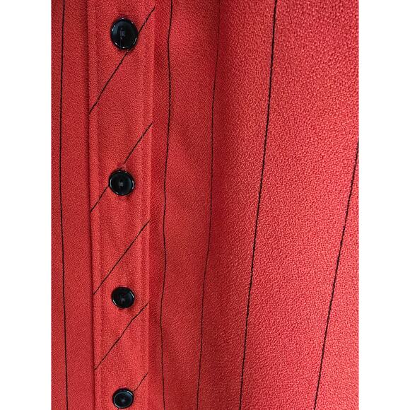 Vintage 1980s Sears“The Fashion Place” Red Striped Shirt Dress – Size 16 (union) - Picture 10 of 16